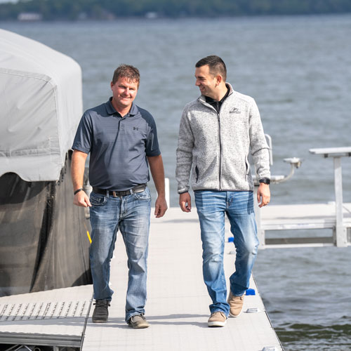 Linder Dock & Lift meeting with banker