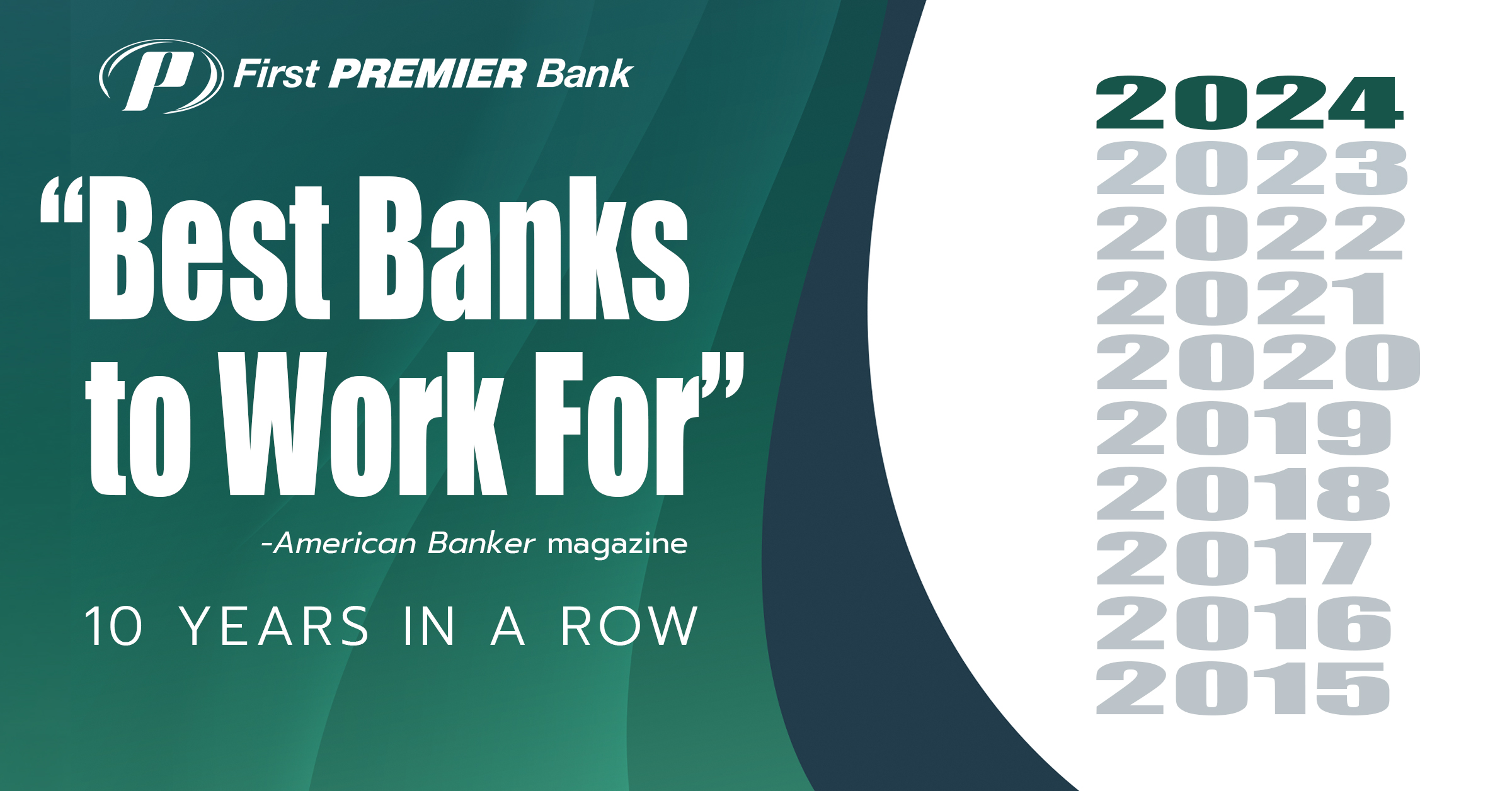 FIRST PREMIER Best Bank to Work For Poster